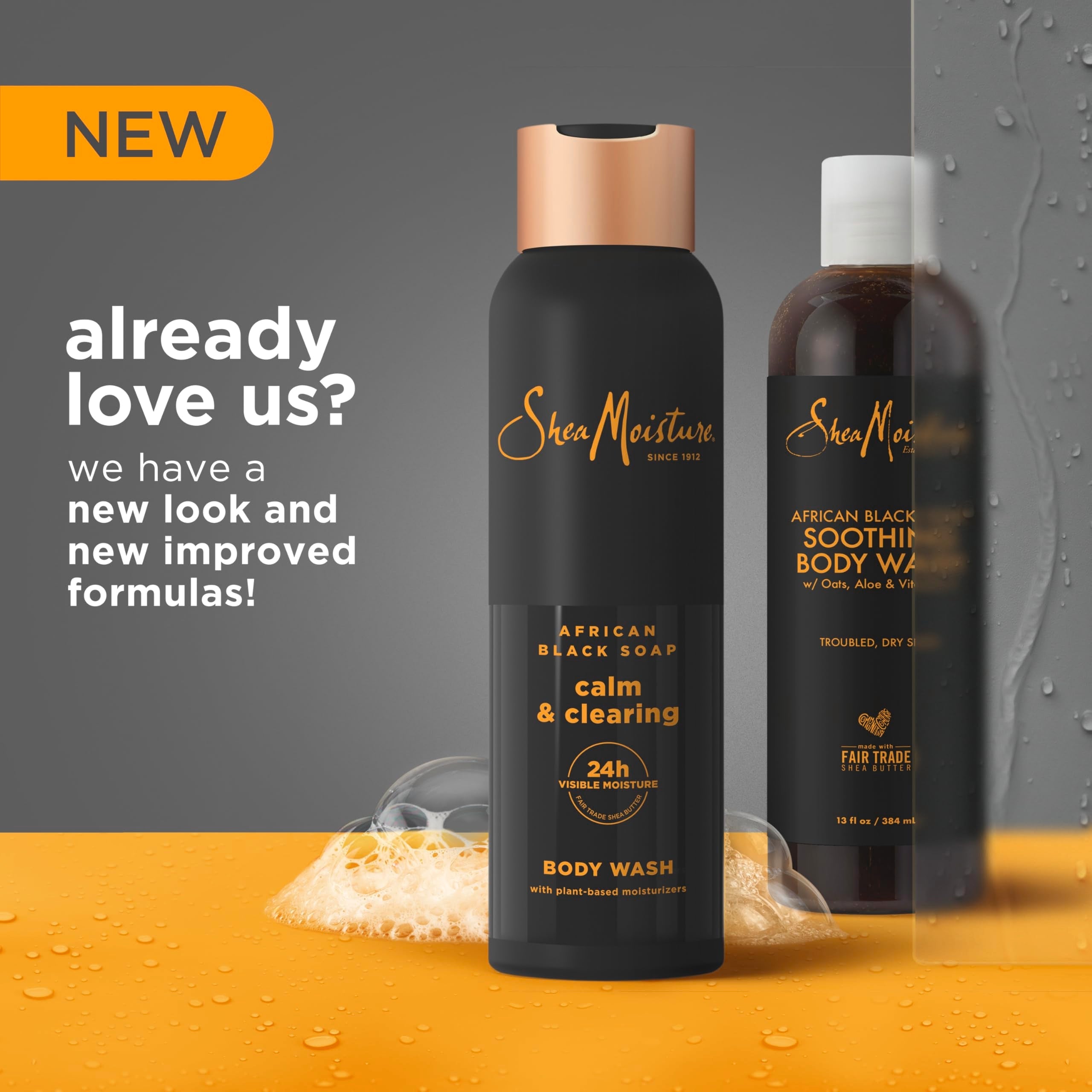 Back of SheaMoisture body wash bottle showing ingredients