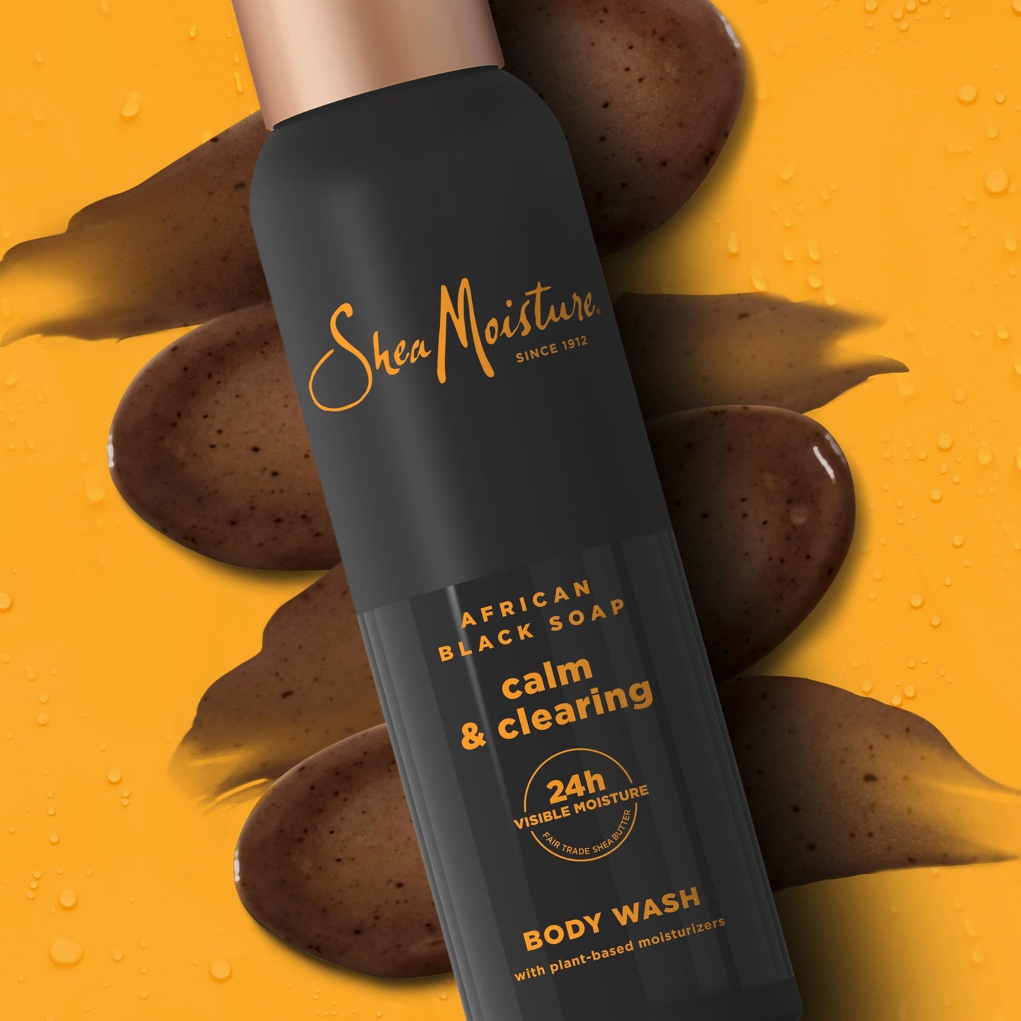 Application of SheaMoisture body wash on skin