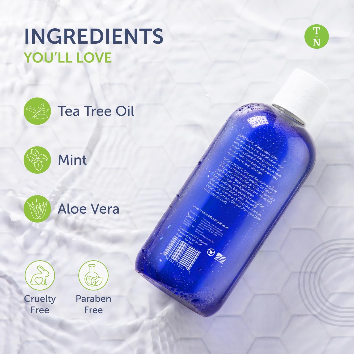 Invigorating tea tree and peppermint soap for men and women