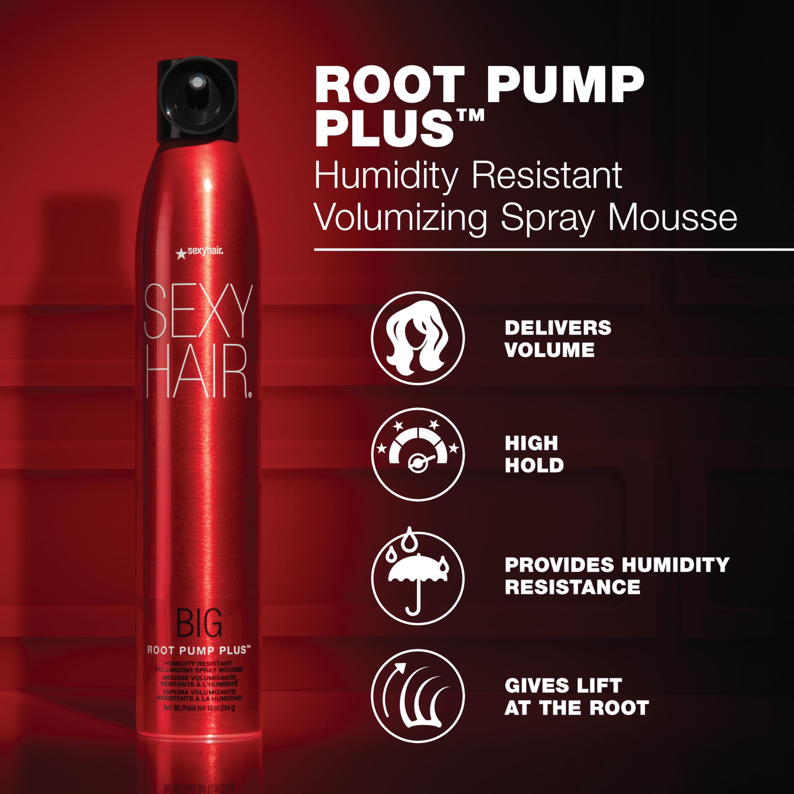 SexyHair high hold styling mousse canister for volume and root lift