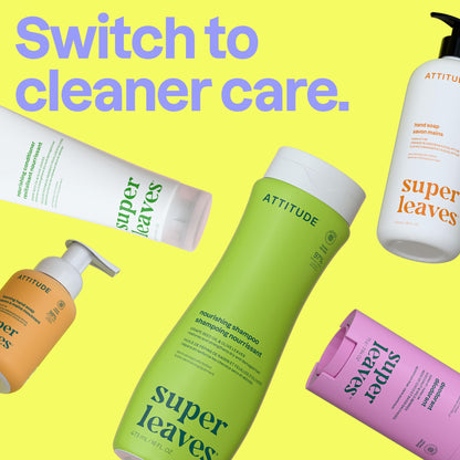 Natural ingredients highlighted on Attitude shower gel packaging