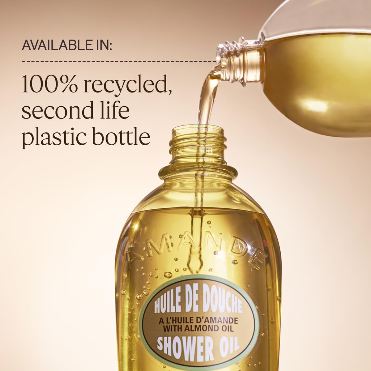 L'Occitane almond shower oil bottle branding details