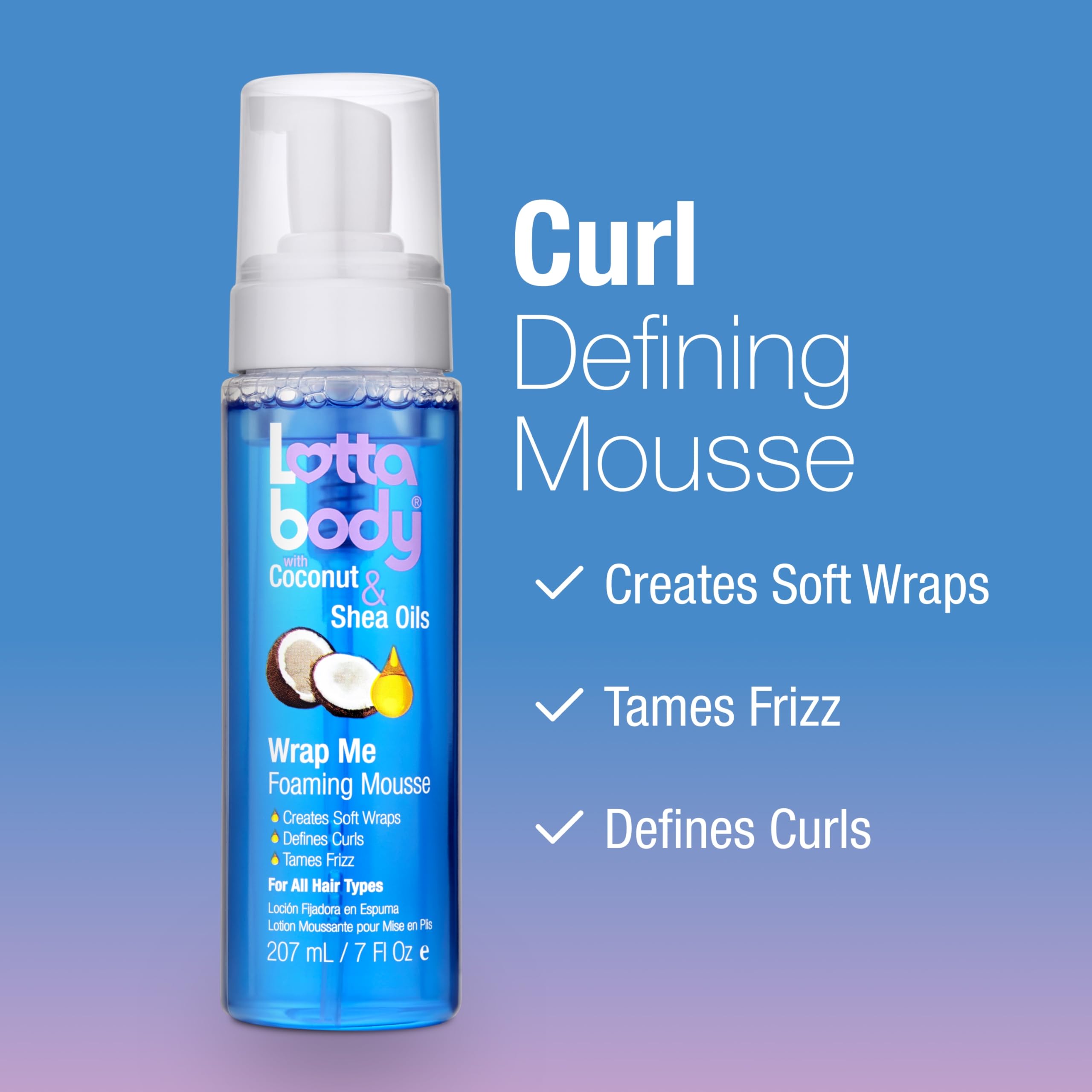 Lottabody coconut and shea oils wrap me mousse product back label directions