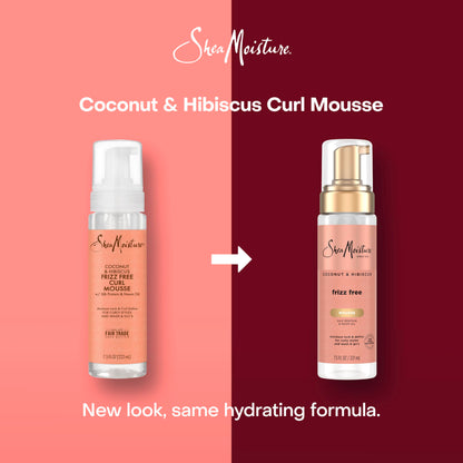 Imported SheaMoisture 7.5 fluid ounce hair mousse bottle for curly hair