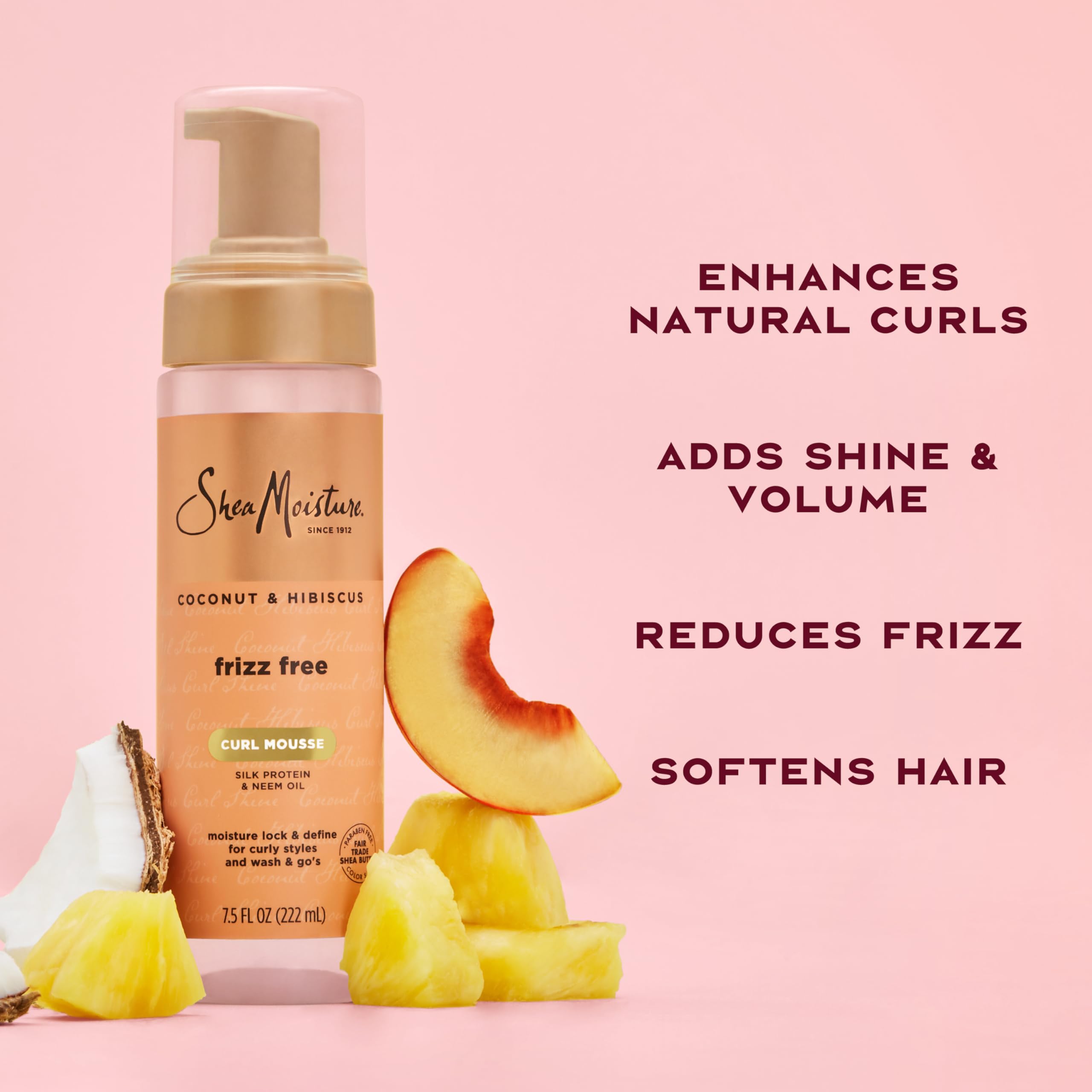 SheaMoisture coconut oil and hibiscus extract volumizing mousse container