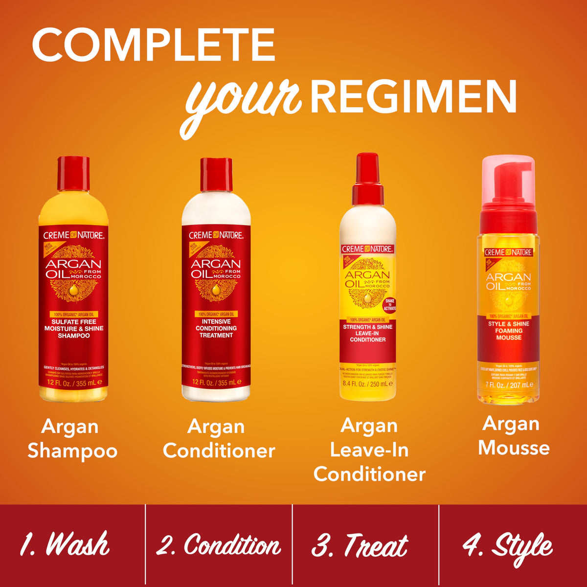 Sulfate free and mineral oil free foaming mousse from Creme of Nature for natural hair.