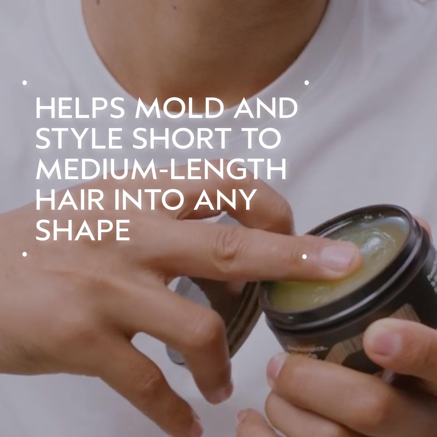 Aveda Men Pure-Formance Pomade 2.5 Ounce jar opened showing water-based texture