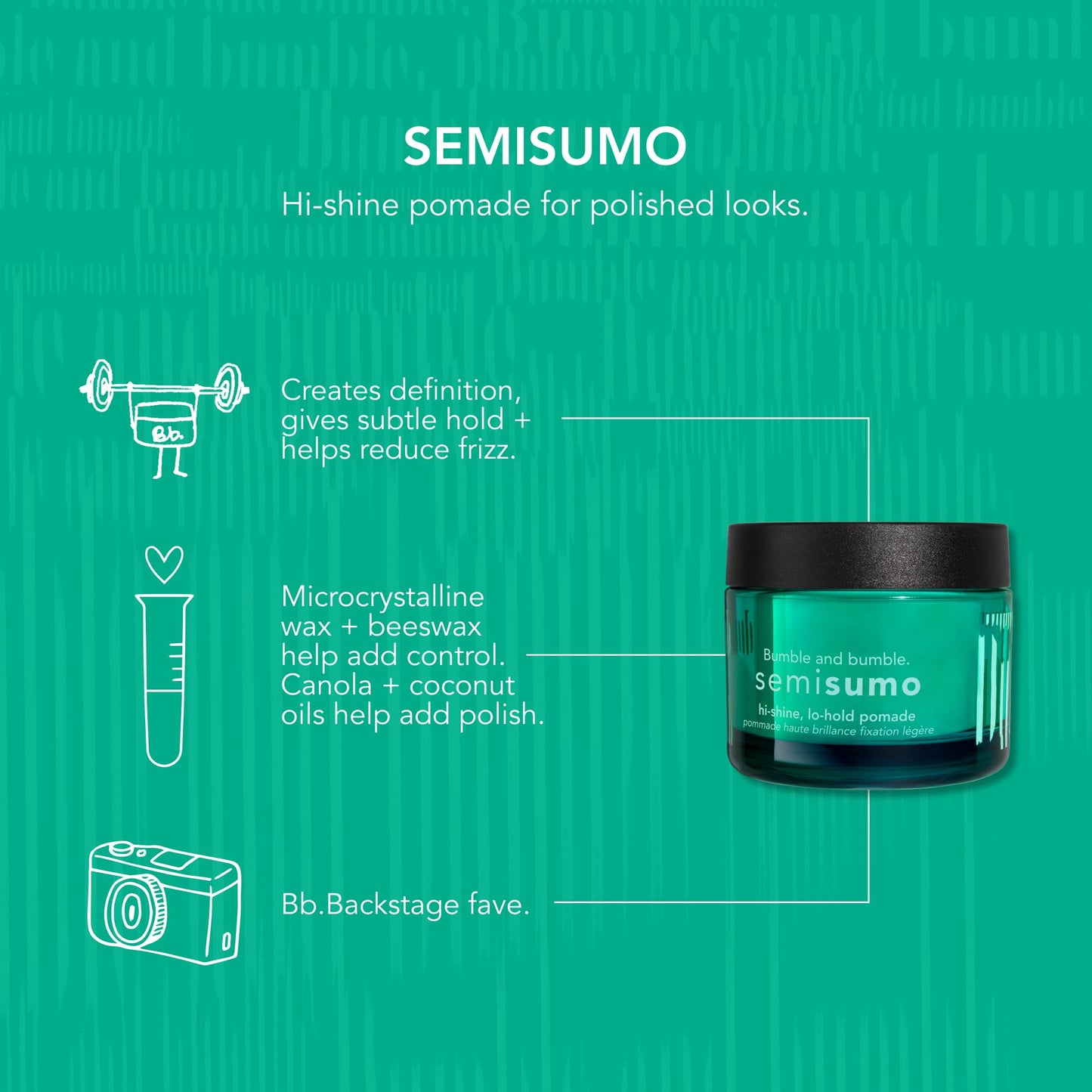 Bumble and Bumble Semisumo hair pomade label detail