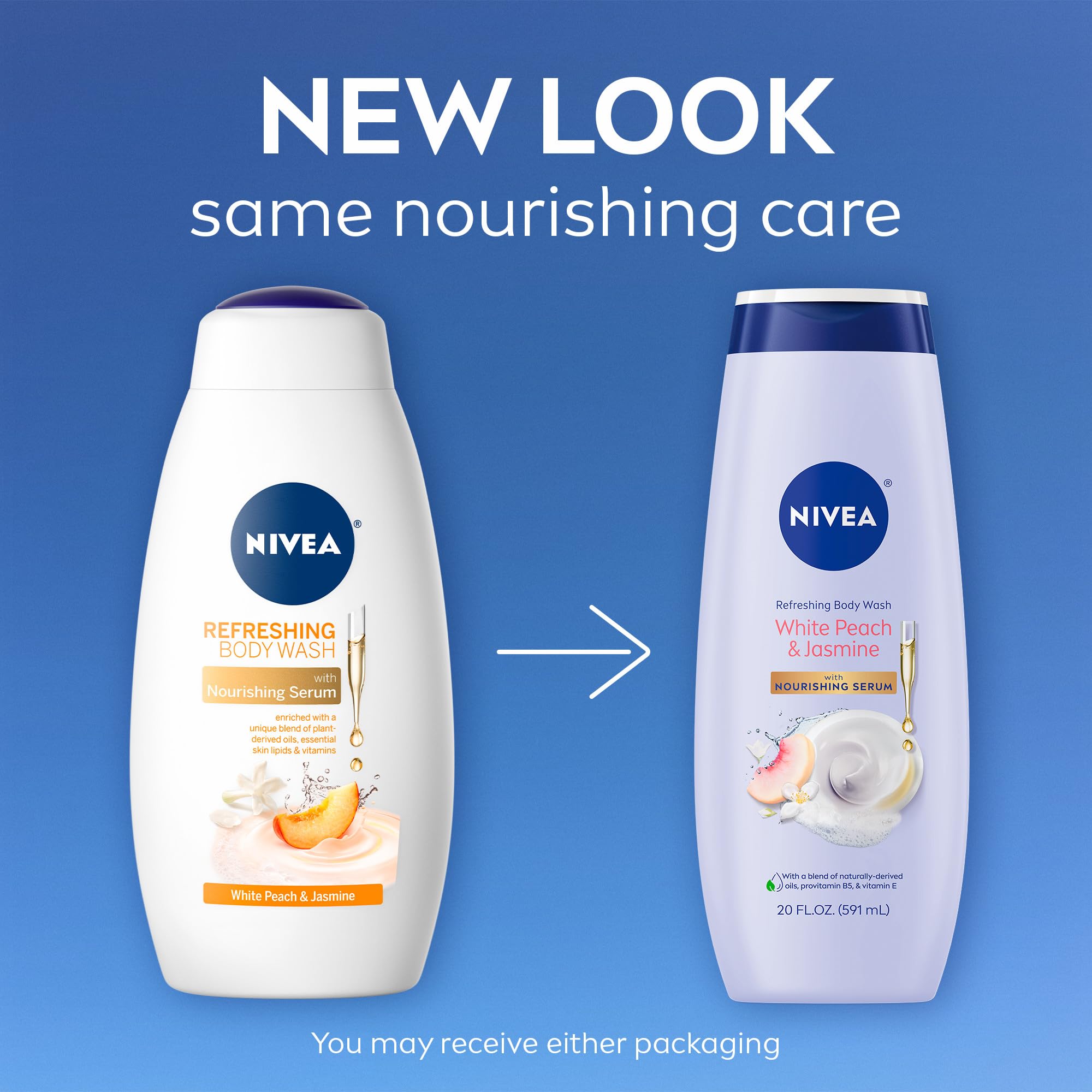 Nivea body wash 20 fluid ounce bottle packaging