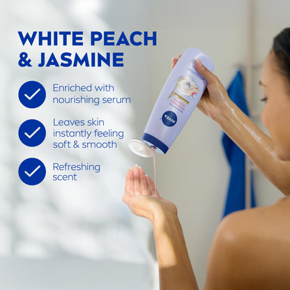 Nivea refreshing body wash with nourishing serum label