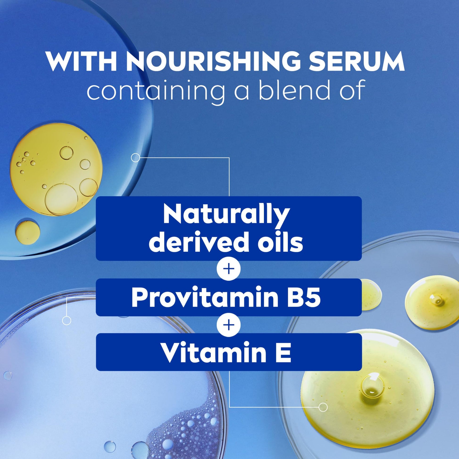 Nivea body wash bottle with vitamin E and provitamin B5 label