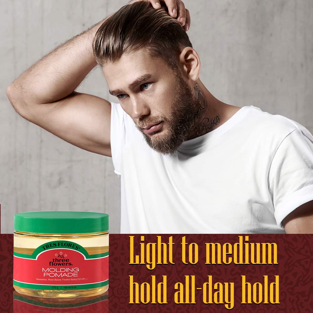 Three Flowers petroleum free hair grooming cream jar display