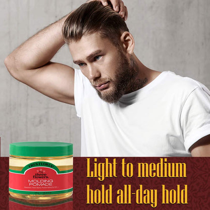 Three Flowers petroleum free hair grooming cream jar display