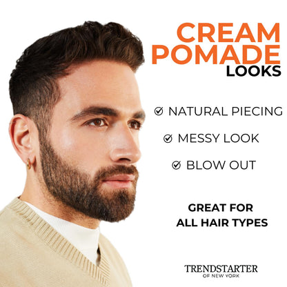 Professional men hair cream pomade for all day flexible hold.