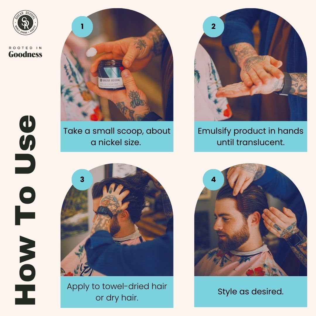 Shear Revival blood orange and lavender scented premium hair pomade for men and women