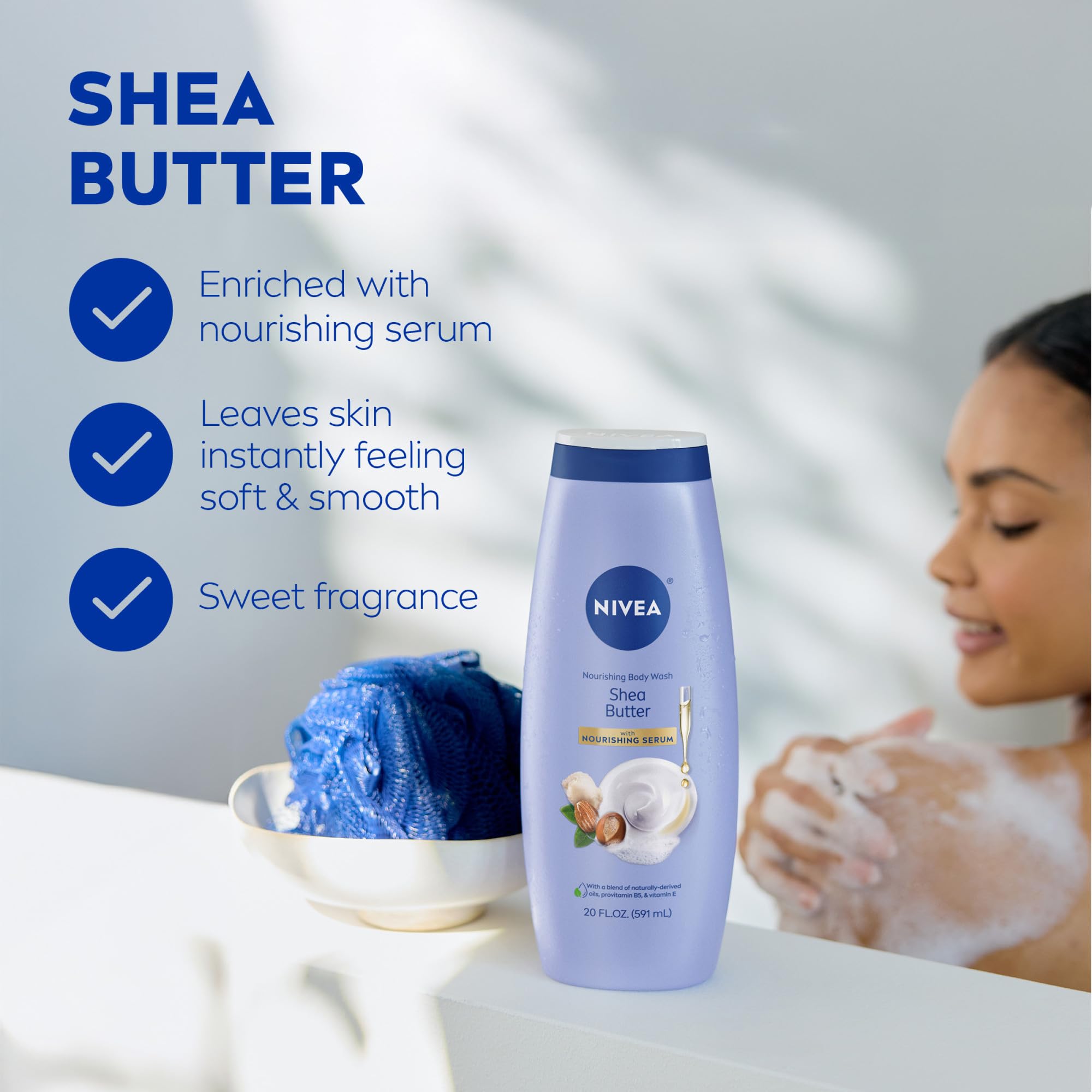 Nivea body wash enriched with vitamin E and provitamin B5
