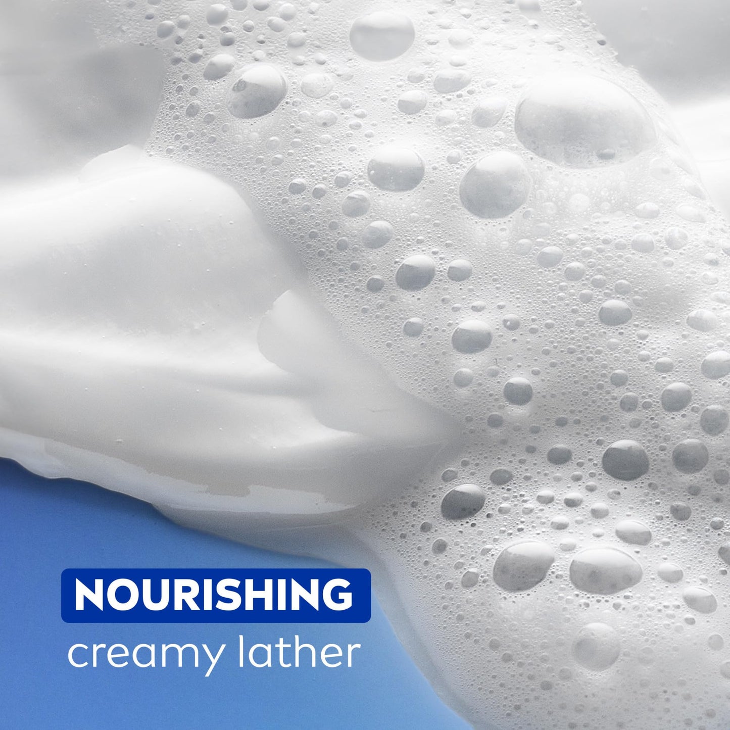 Close up of Nivea nourishing serum body wash label