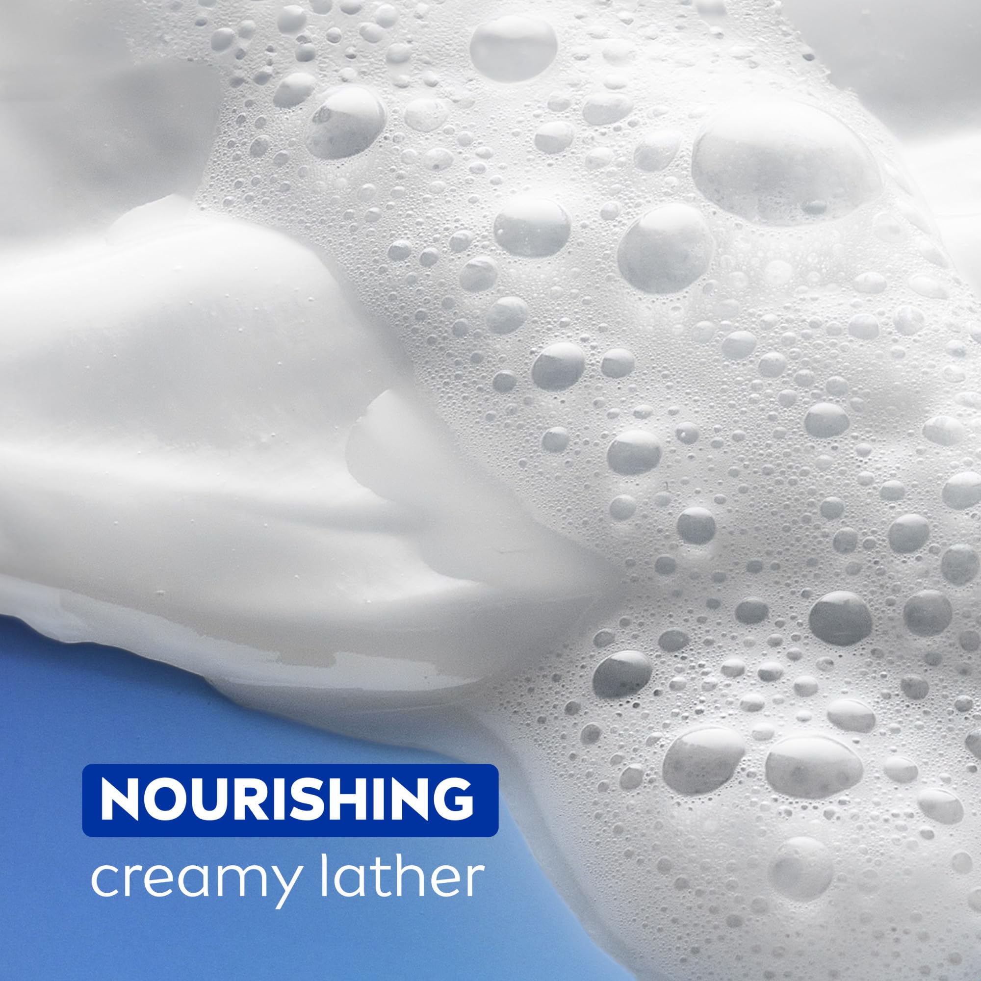 Close up of Nivea nourishing serum body wash label