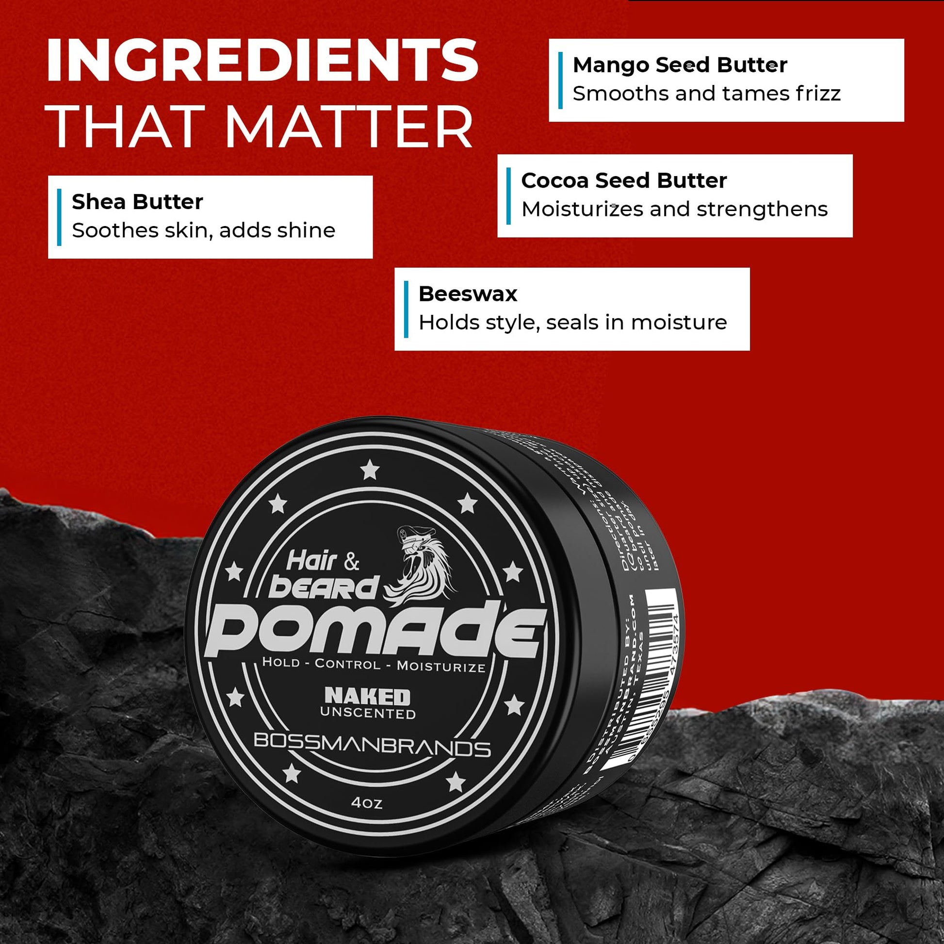 Authentic USA imported water based styling pomade for men hair and beard care
