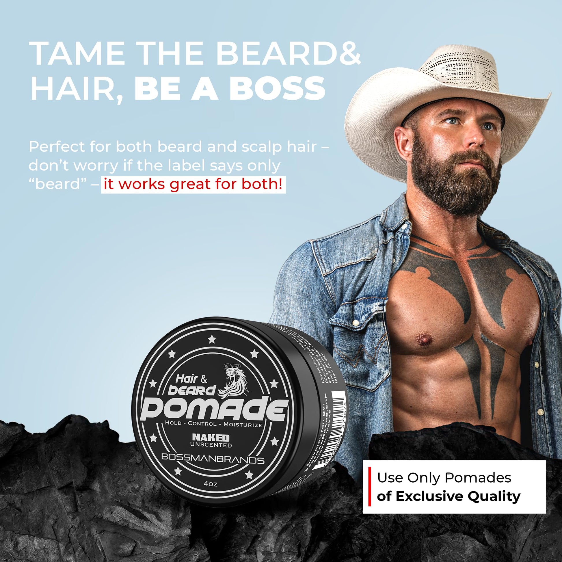 Premium imported American beard balm alternative pomade package for Indian men grooming