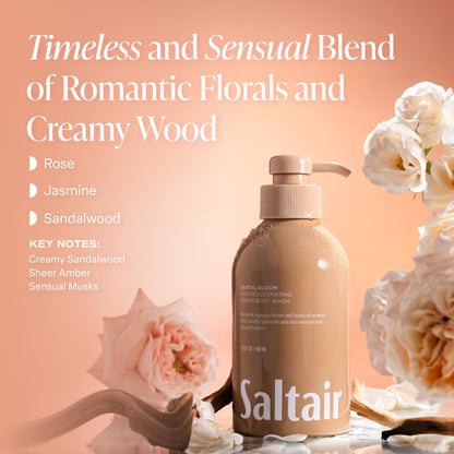 Saltair body wash packaging with monoi oil and cupuacu butter label