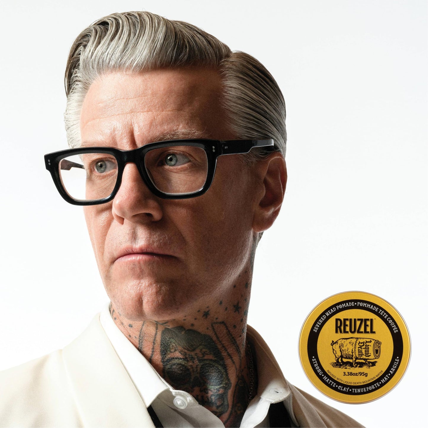 Authentic Reuzel Severed Head water soluble matte pomade product texture shot