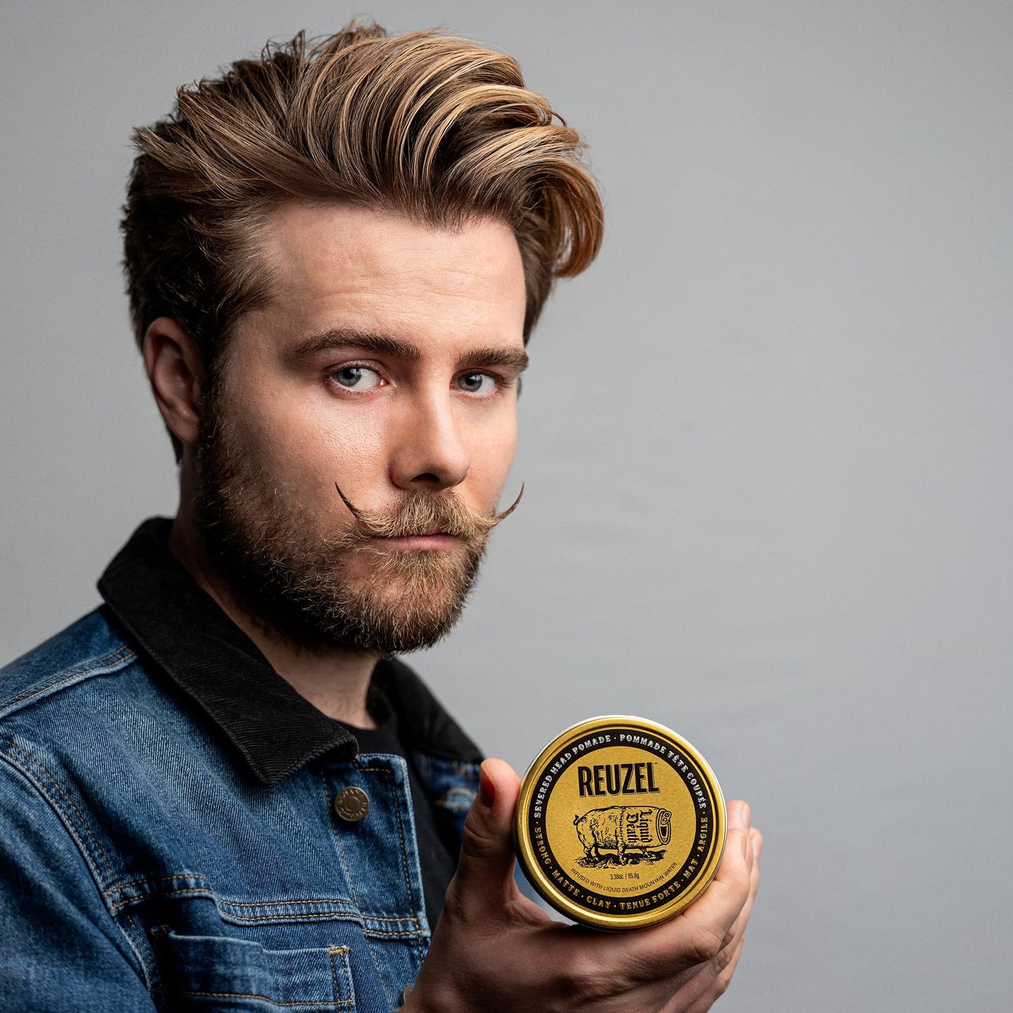 Water soluble all day hold men grooming product imported to India display tin
