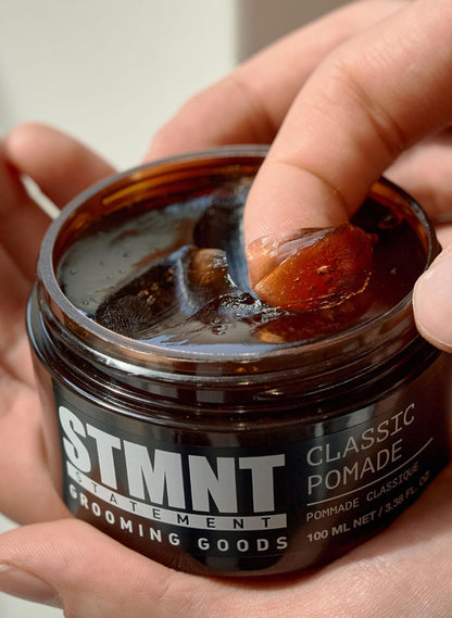 STMNT Classic Pomade water based styling gel texture close up