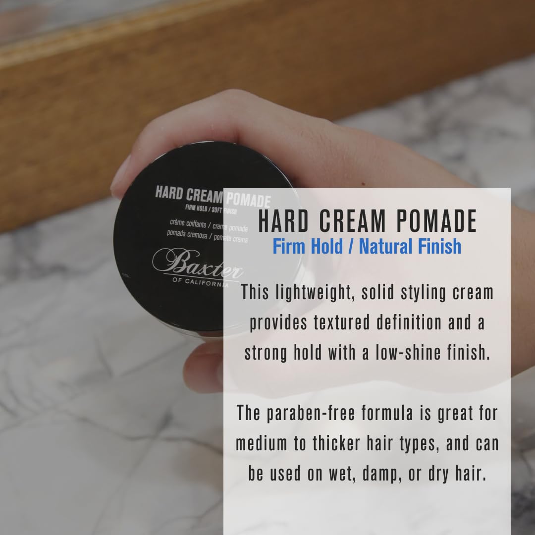 Baxter of California firm hold natural finish men hair cream jar open