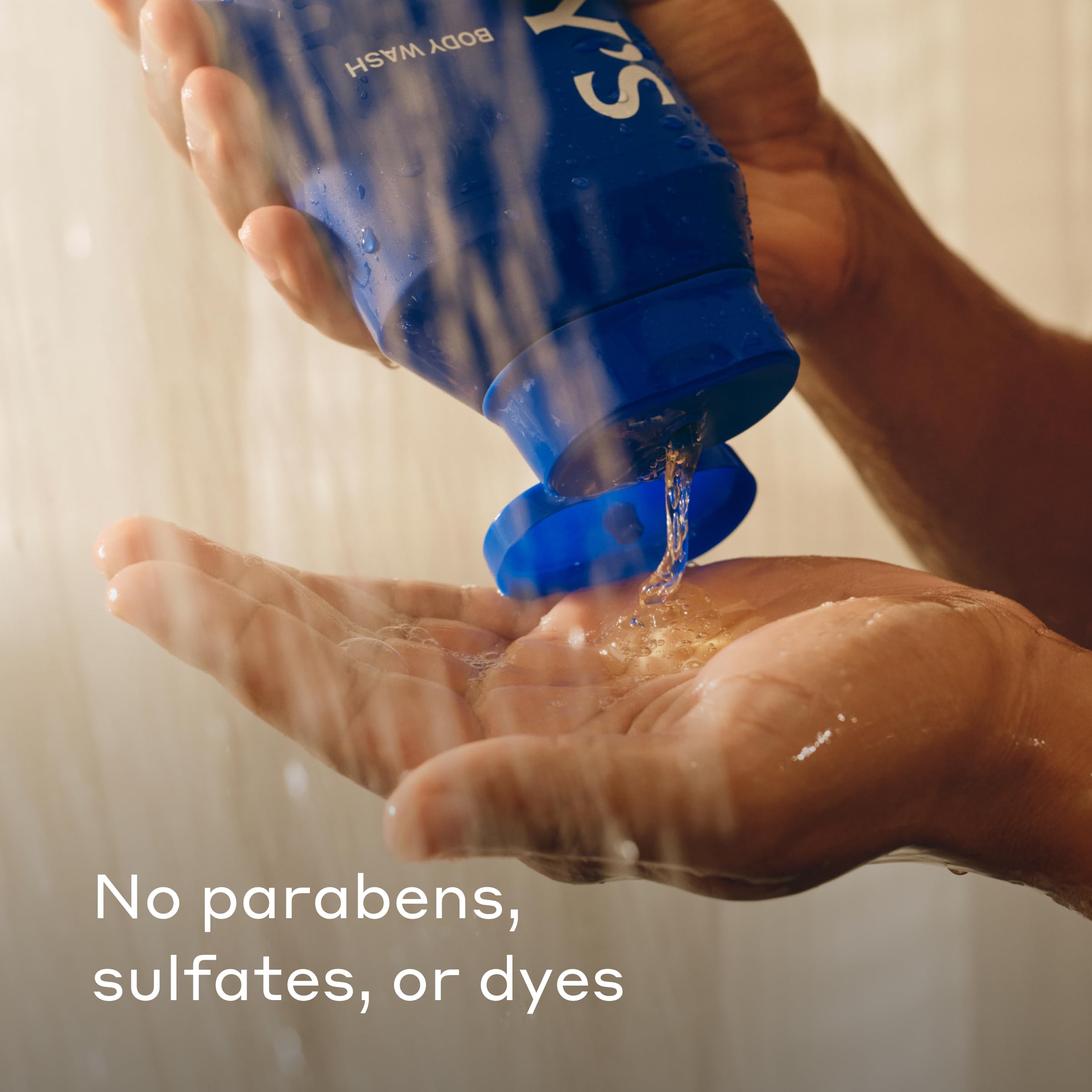 Harrys Stone shower gel bottle showing no parabens sulfates dyes label