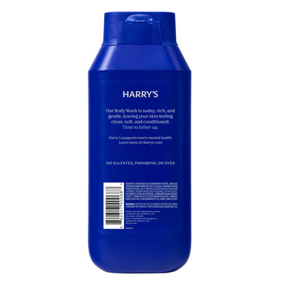 Detailed product label of Harrys Stone men shower gel