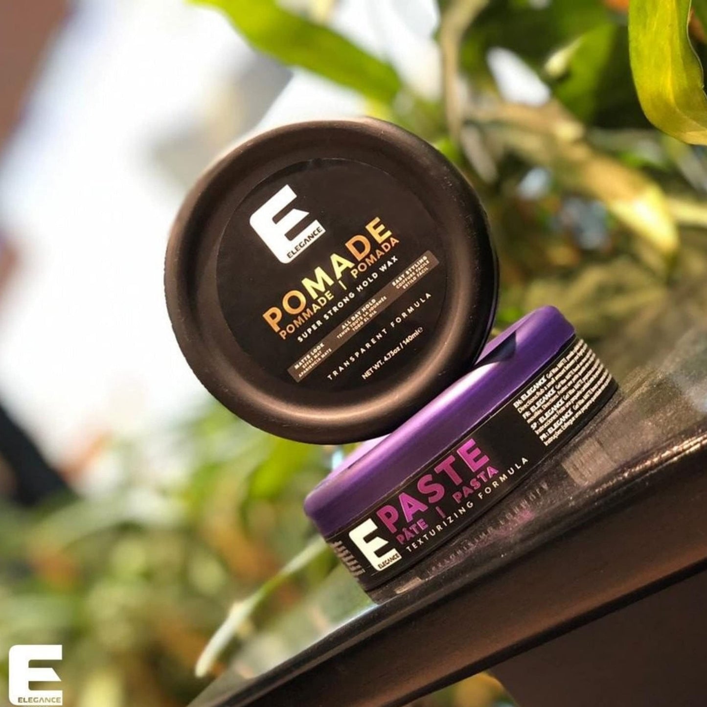 Elegance long lasting shine hair wax texture inside black container