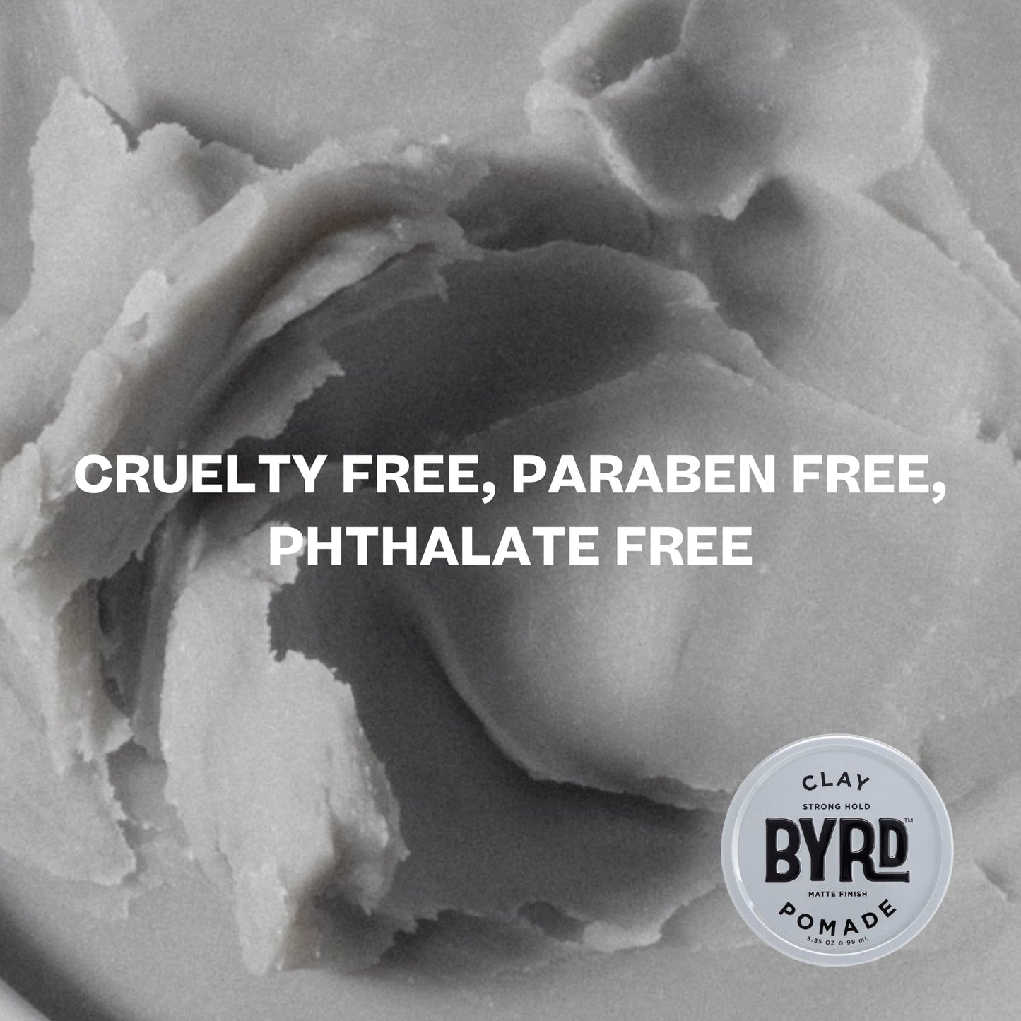 BYRD eucalyptus scented hair clay pomade for strong hold and volume