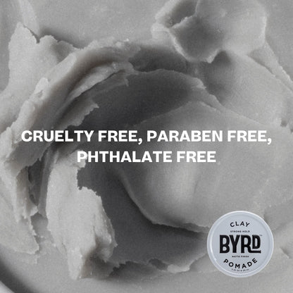 BYRD eucalyptus scented hair clay pomade for strong hold and volume