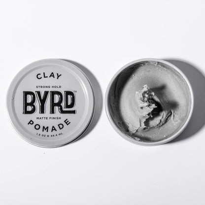 Premium imported USA BYRD clay wax blend pomade styling product display