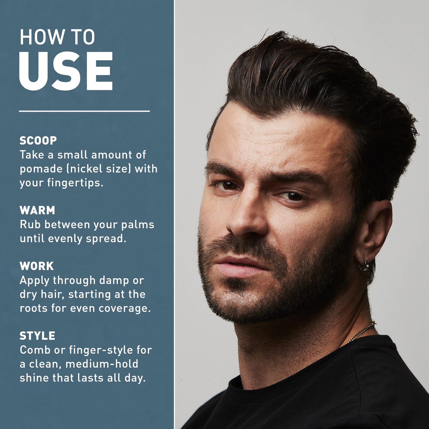 Side view of clean cut look men grooming product by Hair Craft Co