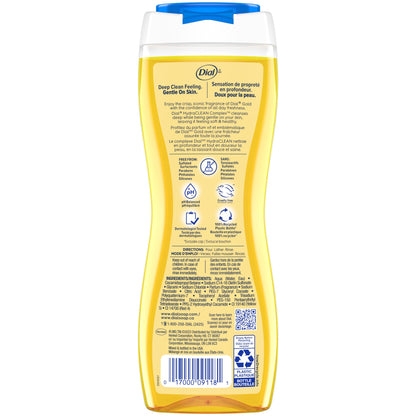 Dial Gold body wash bottles arranged in a 4-pack display