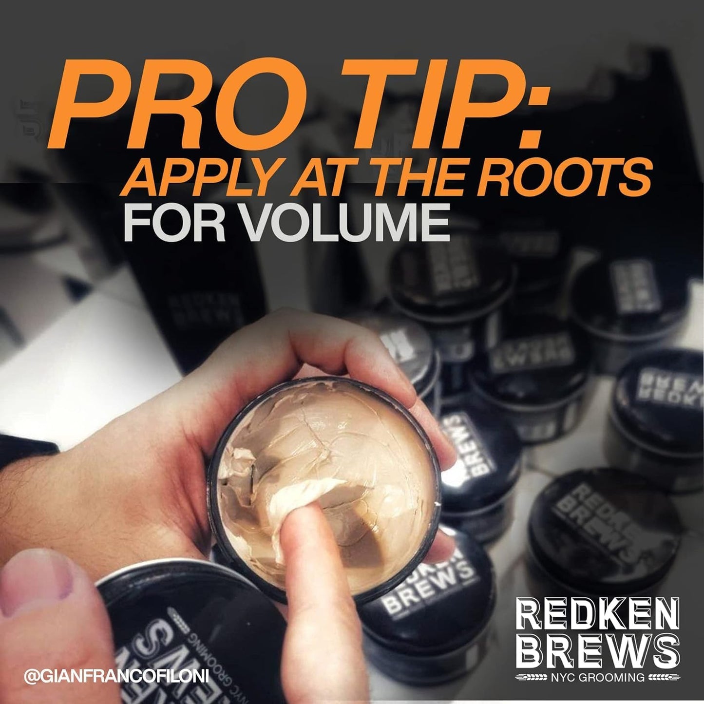 Redken Brews men styling clay packaging label details
