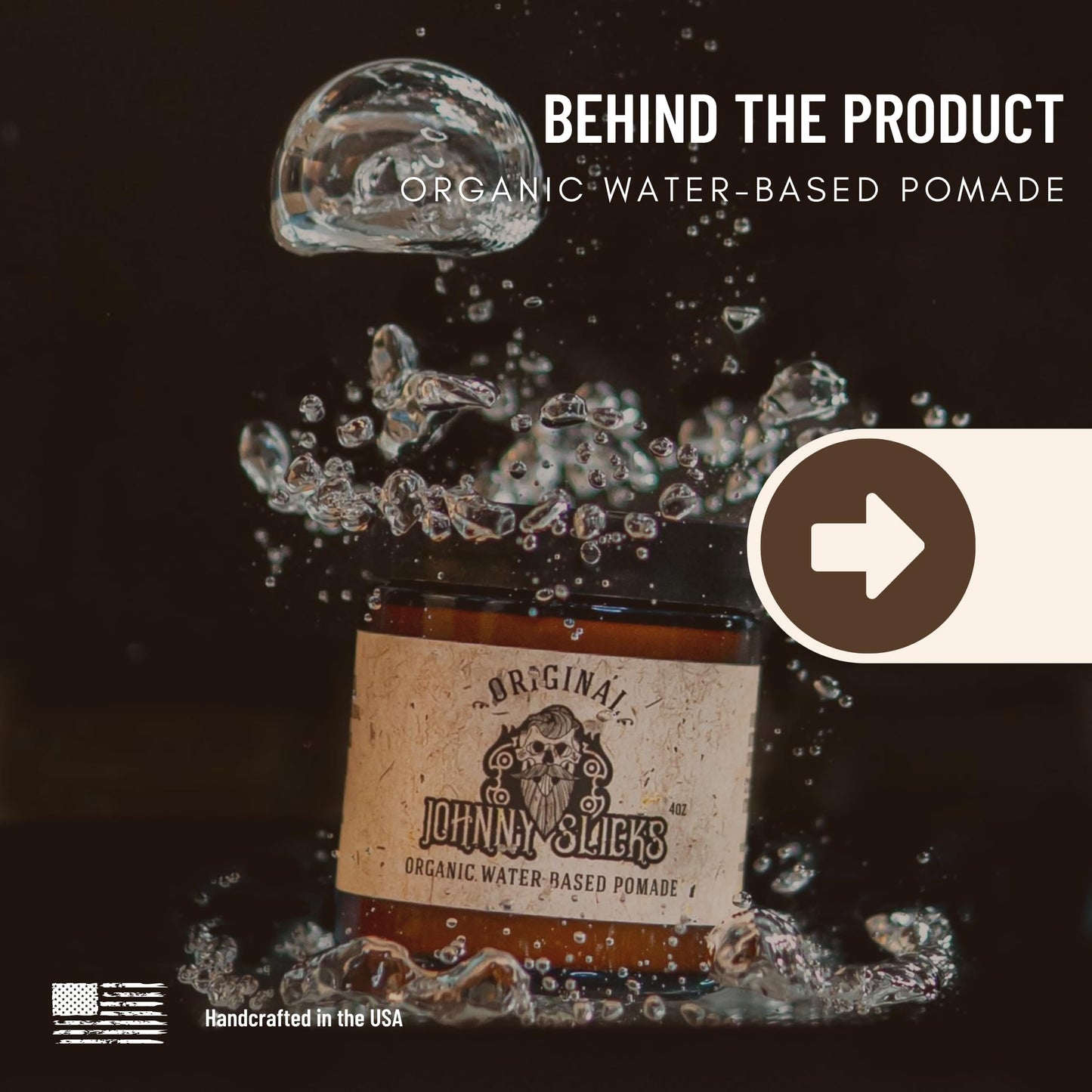 Texture of Johnny Slicks Rugged pomade inside the open jar