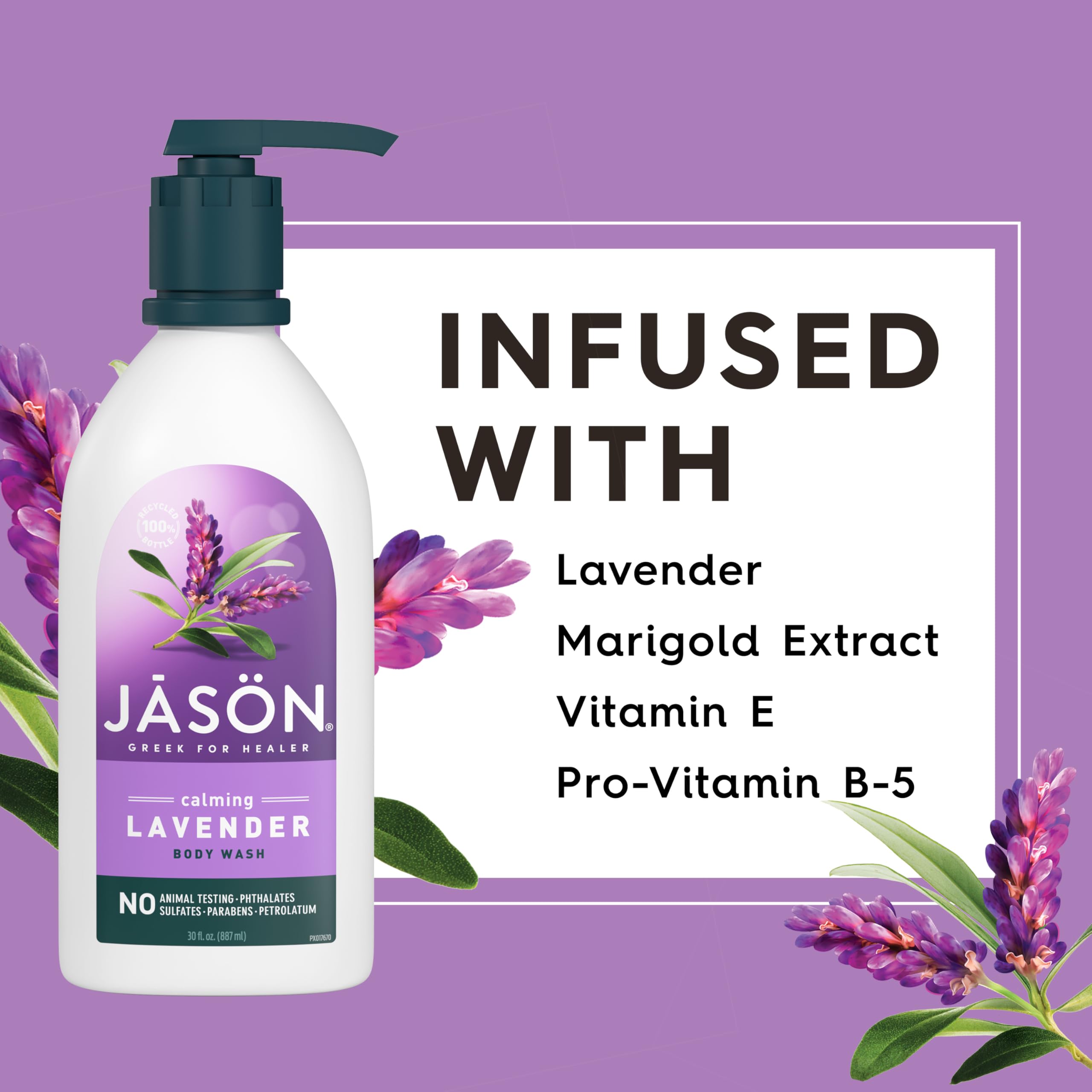 Jason Calming Lavender Body Wash texture and lather presentation