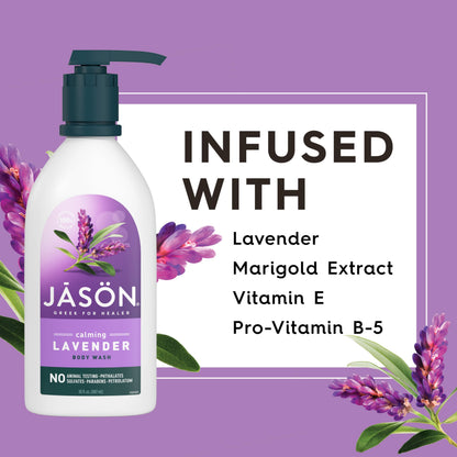Jason Calming Lavender Body Wash texture and lather presentation