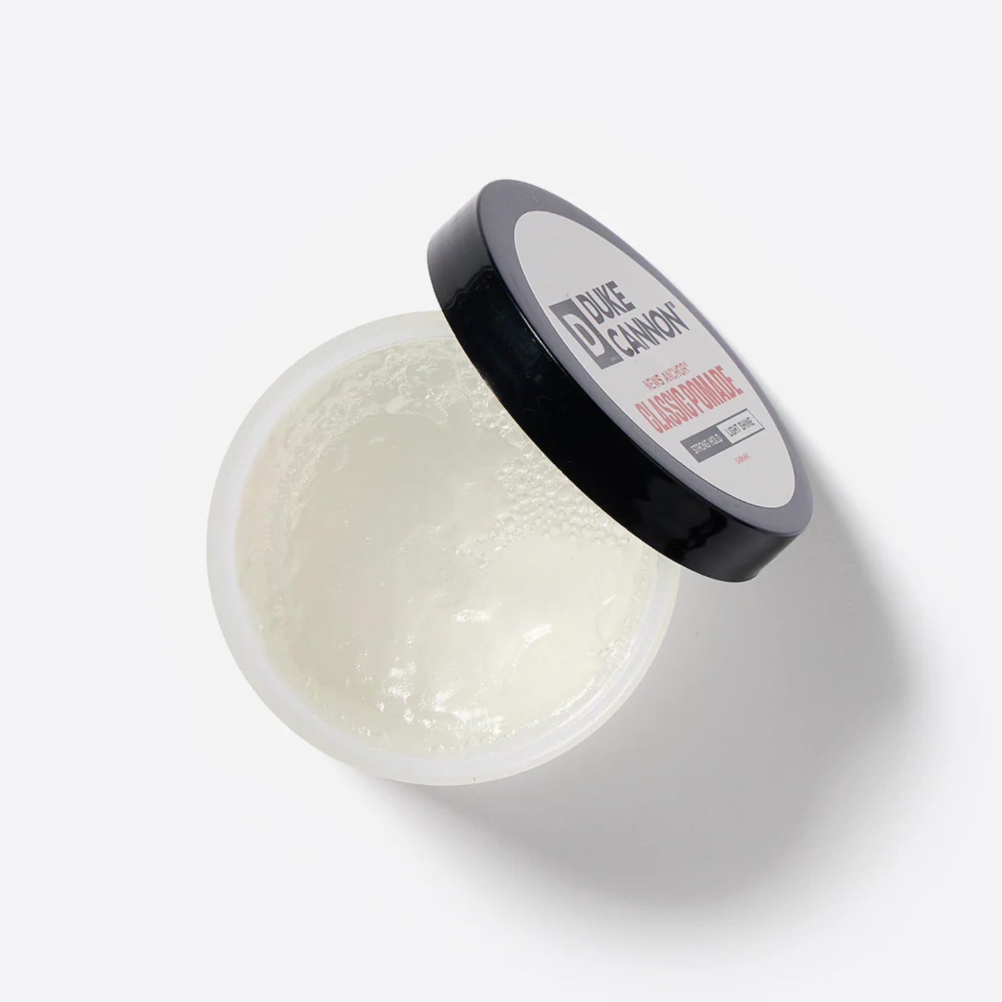 Duke Cannon Supply Co water based hair styling cream for men side view highlighting product dimensions
