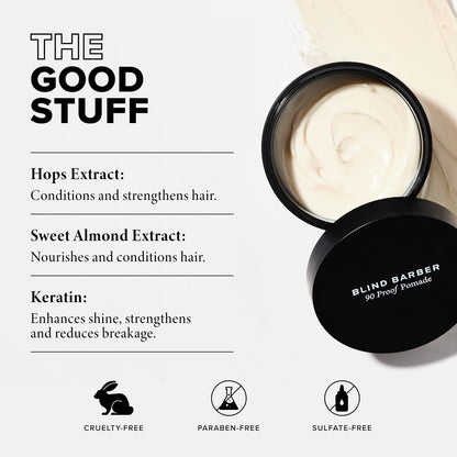 Premium imported USA men hair grooming paste container side profile view