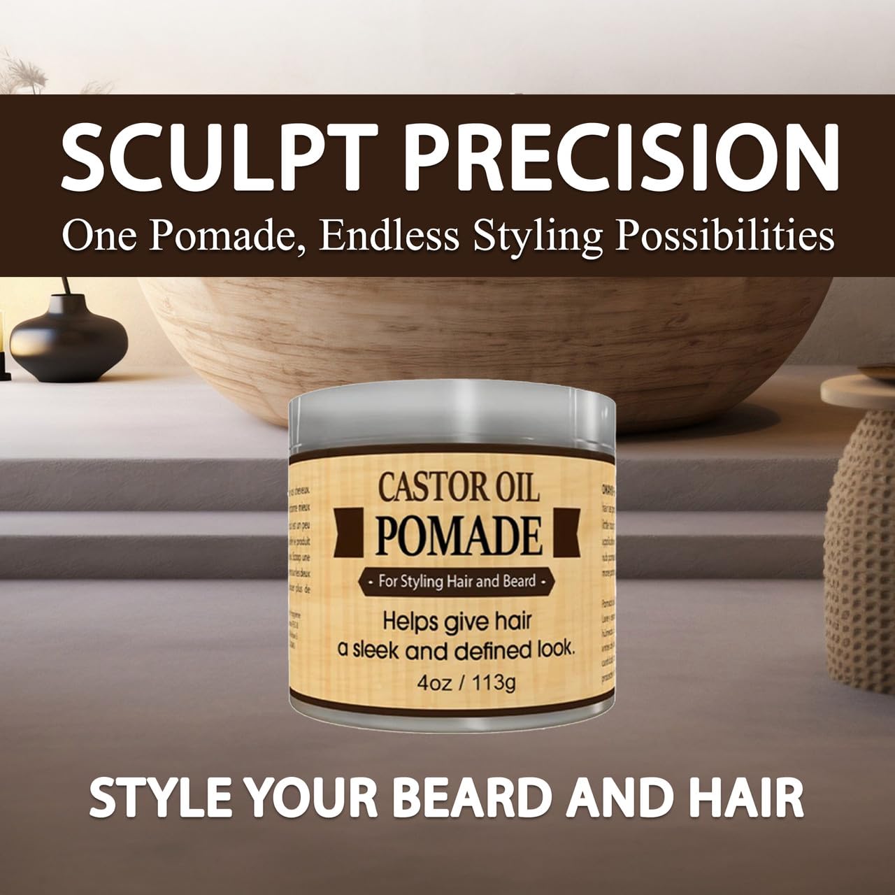 OKAY MEN Castor Oil pomade for men hair styling hold