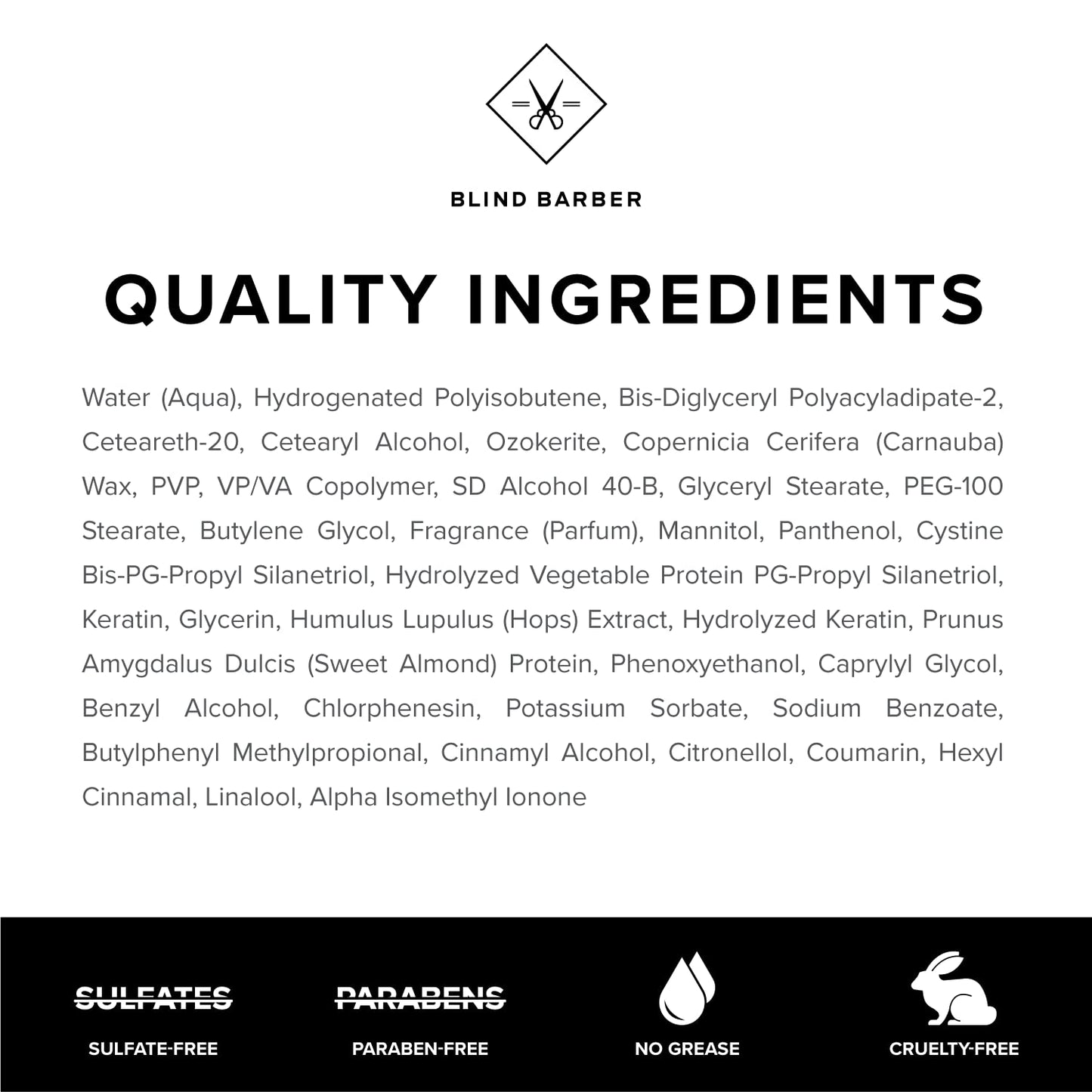 Water soluble strong hold styling cream jar designed for structured mens hairstyles
