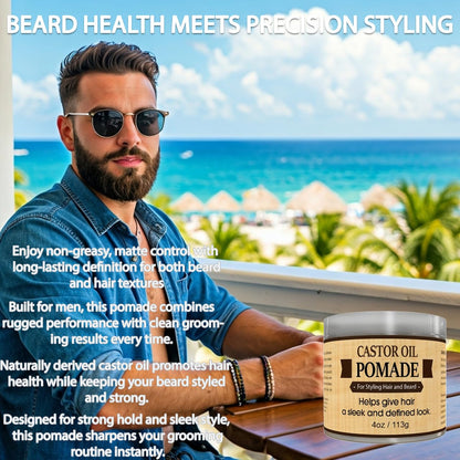 OKAY Pure Naturals men castor oil grooming pomade 4 ounce jar