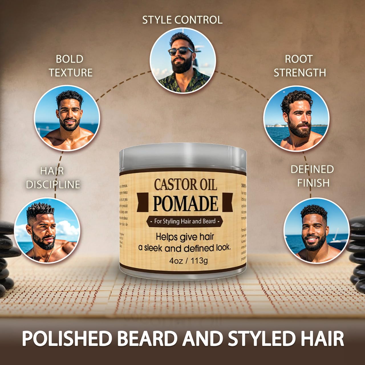 Authentic USA imported OKAY beard and hair styling pomade packaging