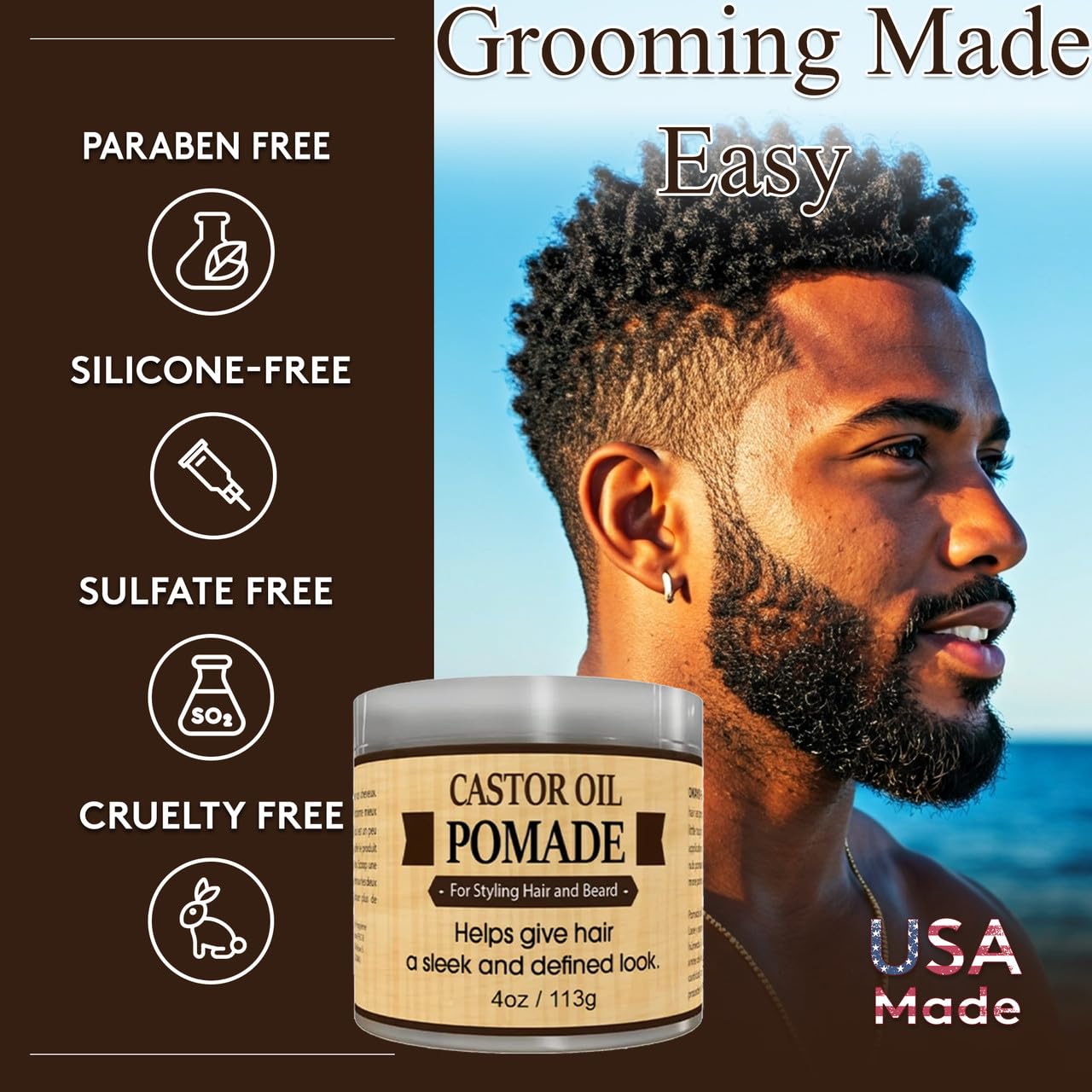 OKAY MEN natural styling pomade texture and hold representation