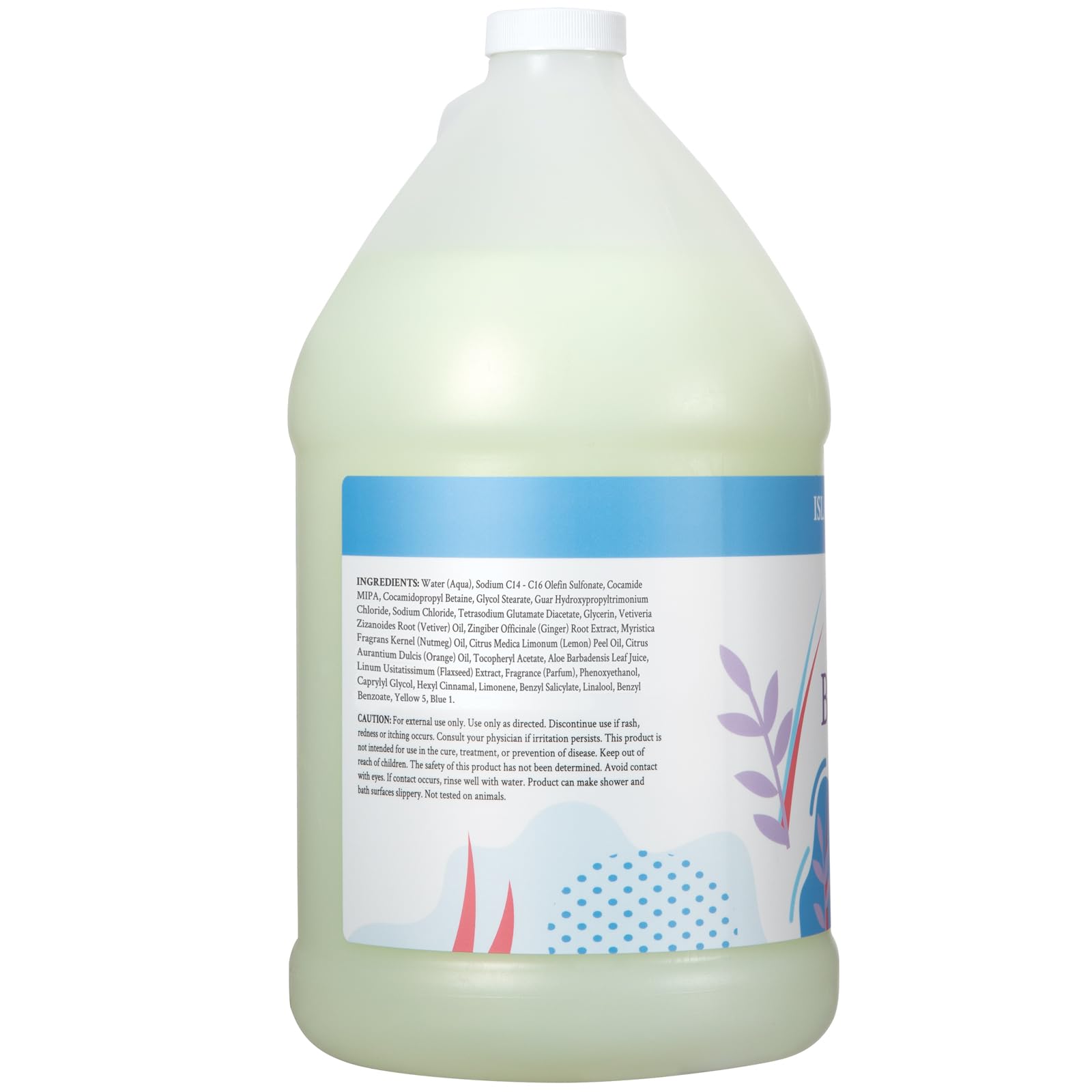 Label detail of Ginger Lily Farms Island Tranquility botanical body wash