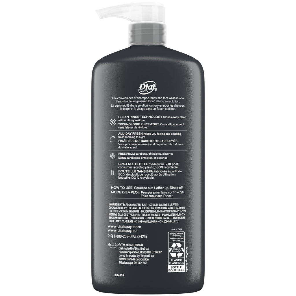Dial Men 3-pack arrangement of clean rinse body wash